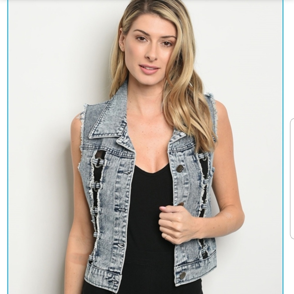 HP x 2๐๐ ๐๏ธ Sleeveless Denim Vest๐๏ธ - Picture 2 of 2